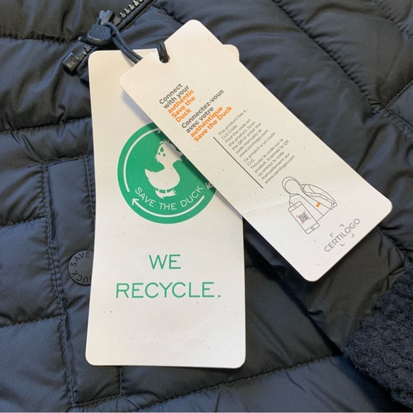 Save The Duck Kids' Derik Hooded Recycled Jacket In Black Size 10 - Picture 9 of 10